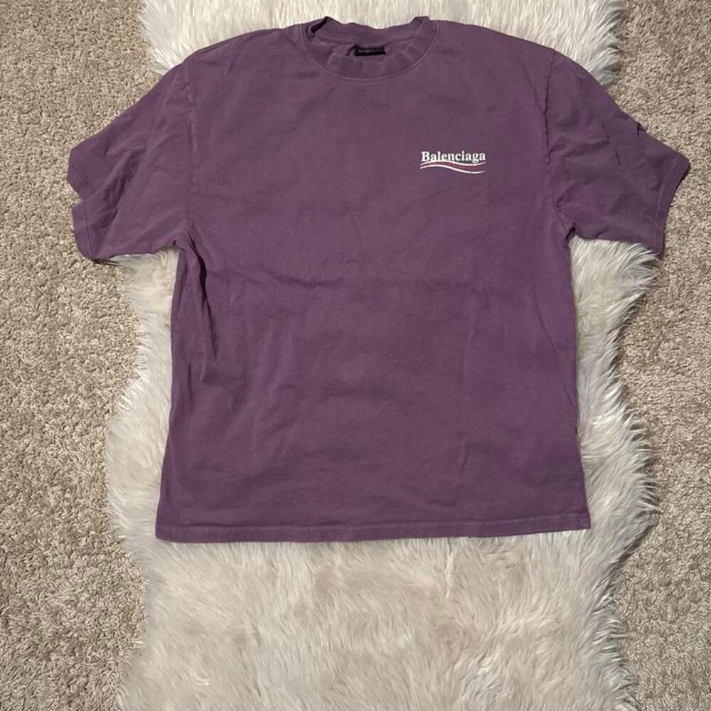 Balenciaga purple political campaign t shirt